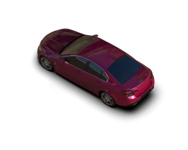 Modern araba beyaz arka planda izole edilmiş. 3d illüstrasyon. 