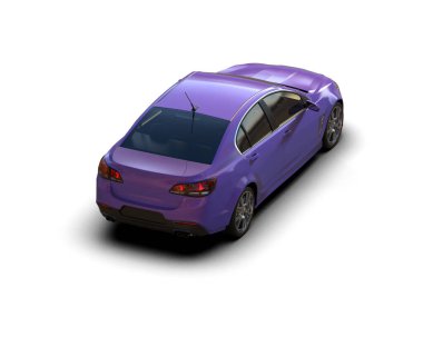 Modern araba beyaz arka planda izole edilmiş. 3d illüstrasyon. 