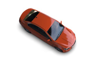 Modern araba beyaz arka planda izole edilmiş. 3d illüstrasyon. 