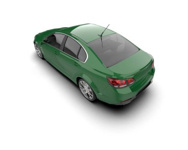 Modern araba beyaz arka planda izole edilmiş. 3d illüstrasyon. 