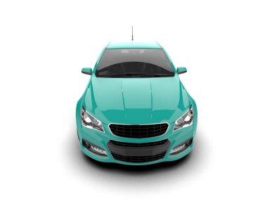 Modern araba beyaz arka planda izole edilmiş. 3d illüstrasyon. 
