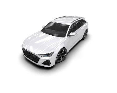 Modern araba arka planda izole edilmiş. 3d resimleme