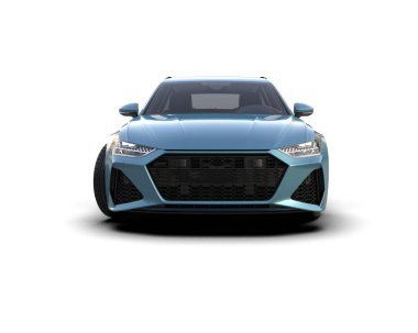 Modern araba arka planda izole edilmiş. 3d resimleme