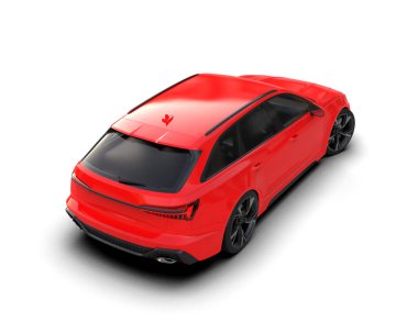 Modern araba arka planda izole edilmiş. 3d resimleme