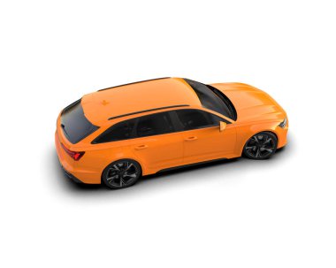 Modern araba arka planda izole edilmiş. 3d resimleme