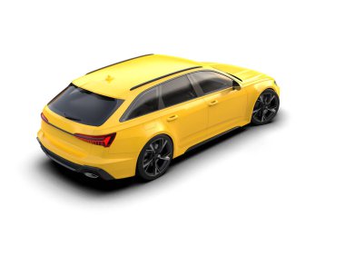 Modern araba arka planda izole edilmiş. 3d resimleme