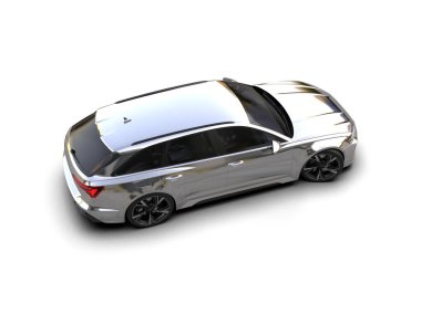 Modern araba arka planda izole edilmiş. 3d resimleme