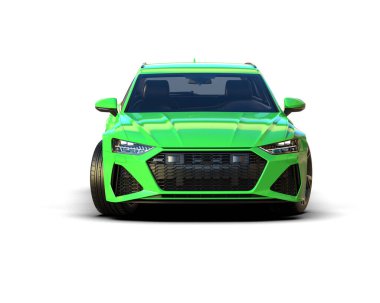 Modern araba arka planda izole edilmiş. 3d resimleme