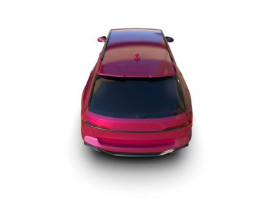 Modern araba arka planda izole edilmiş. 3d resimleme