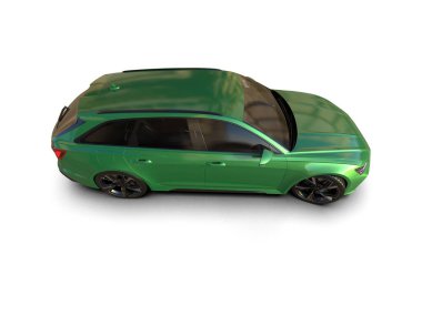 Modern araba arka planda izole edilmiş. 3d resimleme