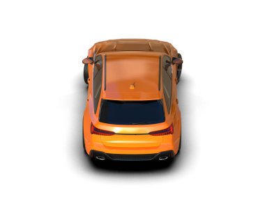 Modern araba arka planda izole edilmiş. 3d resimleme