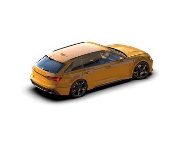 Modern araba arka planda izole edilmiş. 3d resimleme