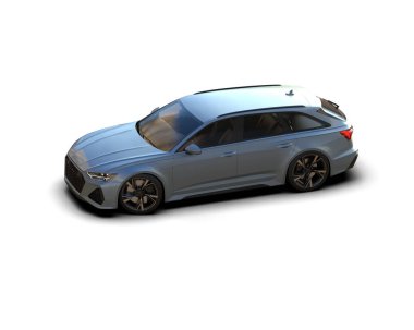 Modern araba arka planda izole edilmiş. 3d resimleme