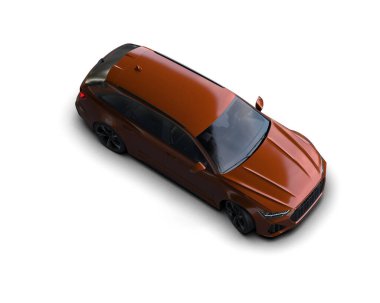 Modern araba arka planda izole edilmiş. 3d resimleme