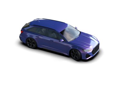 Modern araba arka planda izole edilmiş. 3d resimleme