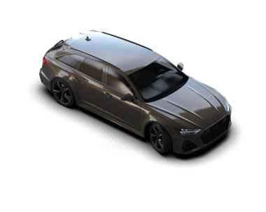 Modern araba arka planda izole edilmiş. 3d resimleme