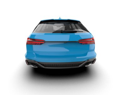 Modern araba arka planda izole edilmiş. 3d resimleme