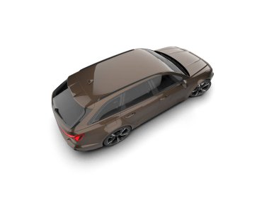 Modern araba arka planda izole edilmiş. 3d resimleme