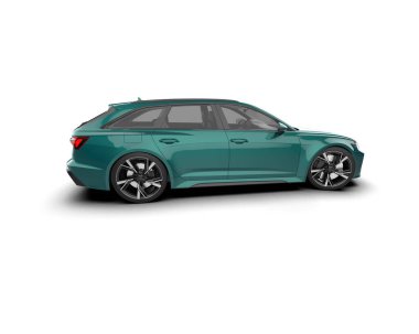 Modern araba arka planda izole edilmiş. 3d resimleme