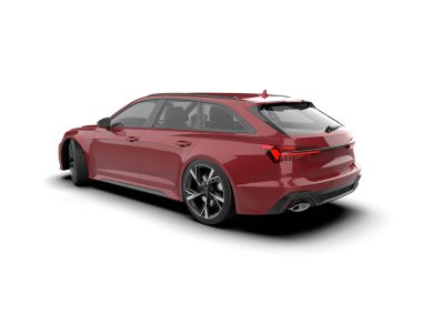 Modern araba arka planda izole edilmiş. 3d resimleme