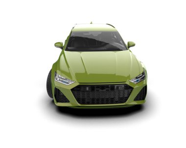 Modern araba arka planda izole edilmiş. 3d resimleme