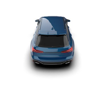 Modern araba arka planda izole edilmiş. 3d resimleme