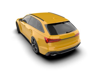 Modern araba arka planda izole edilmiş. 3d resimleme