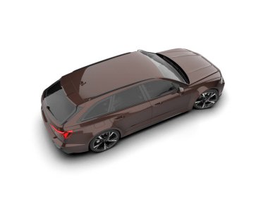 Modern araba arka planda izole edilmiş. 3d resimleme