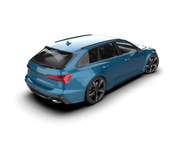 Modern araba arka planda izole edilmiş. 3d resimleme
