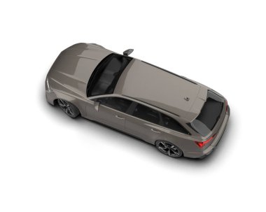 Modern araba arka planda izole edilmiş. 3d resimleme