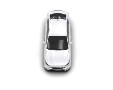 Modern araba arka planda izole edilmiş. 3d resimleme