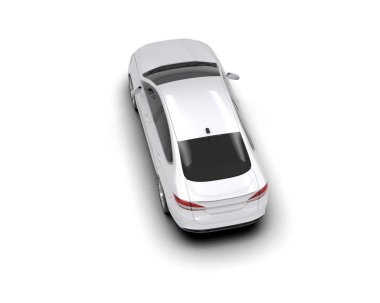 Modern araba arka planda izole edilmiş. 3d resimleme