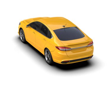 Modern araba arka planda izole edilmiş. 3d resimleme