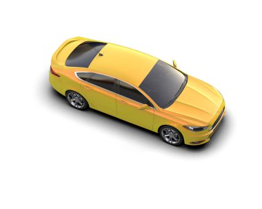 Modern araba arka planda izole edilmiş. 3d resimleme