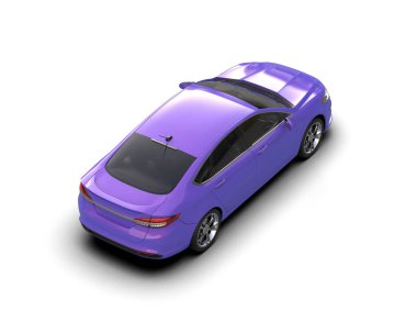 Modern araba arka planda izole edilmiş. 3d resimleme