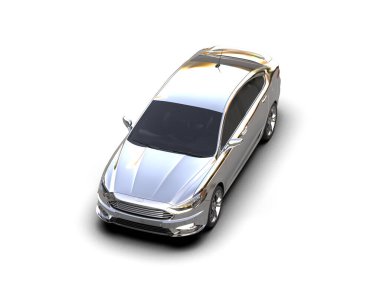 Modern araba arka planda izole edilmiş. 3d resimleme
