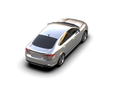 Modern araba arka planda izole edilmiş. 3d resimleme