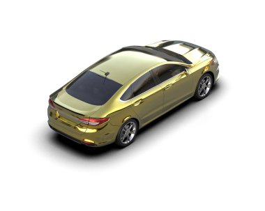Modern araba arka planda izole edilmiş. 3d resimleme