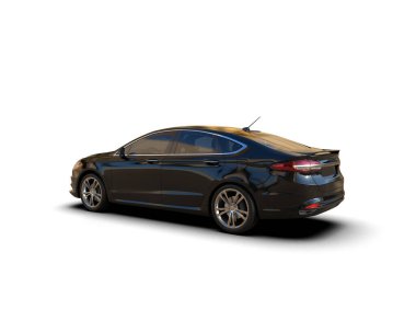 Modern araba arka planda izole edilmiş. 3d resimleme