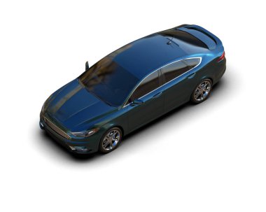 Modern araba arka planda izole edilmiş. 3d resimleme