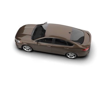 Modern araba arka planda izole edilmiş. 3d resimleme