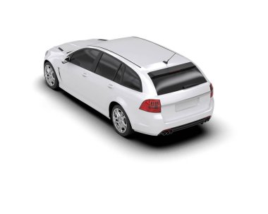 Modern araba arka planda izole edilmiş. 3d resimleme