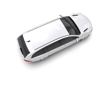 Modern araba arka planda izole edilmiş. 3d resimleme