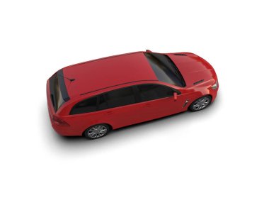 Modern araba arka planda izole edilmiş. 3d resimleme