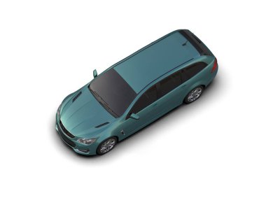 Modern araba arka planda izole edilmiş. 3d resimleme