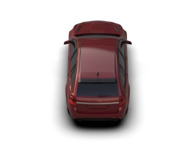 Modern araba arka planda izole edilmiş. 3d resimleme