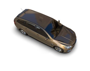 Modern araba arka planda izole edilmiş. 3d resimleme