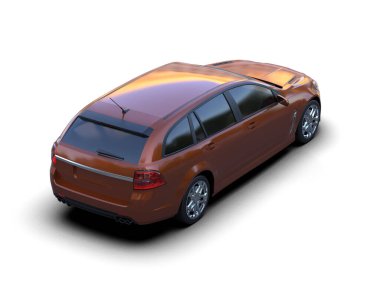 Modern araba arka planda izole edilmiş. 3d resimleme