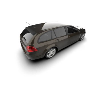 Modern araba arka planda izole edilmiş. 3d resimleme