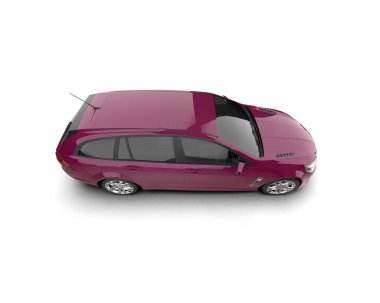 Modern araba arka planda izole edilmiş. 3d resimleme